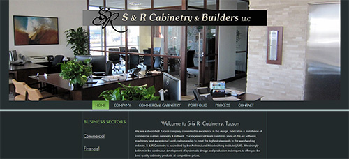 SR Cabinetry website screen shot