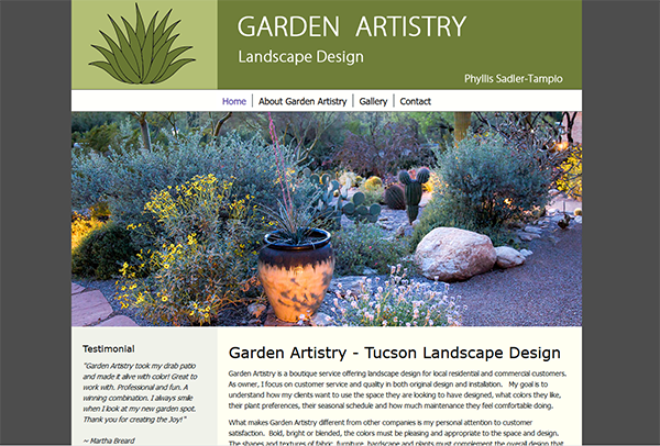 Garden Artistry Website image